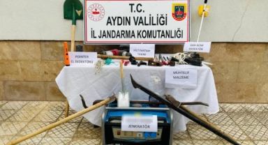 Aydın’da kaçak kazı yapan 3 şüpheli, suçüstü yakalandı