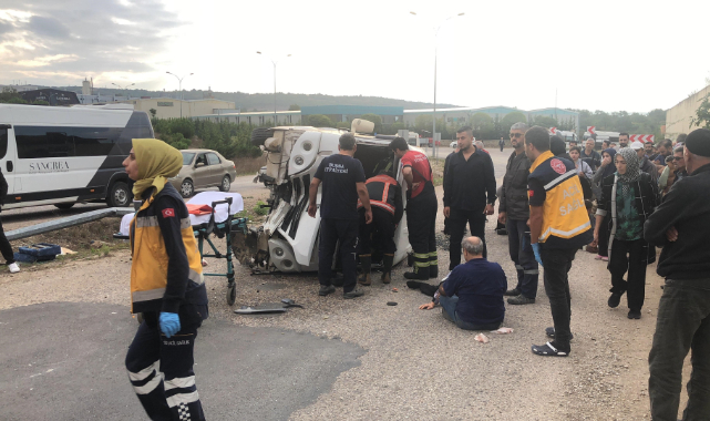 Bursa'da işçi servisi devrildi! 13 yaralı