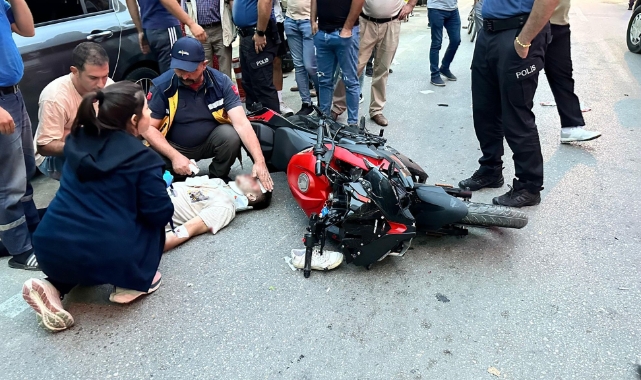Bursa'da motosikletin çarptığı yaya metrelerce savruldu