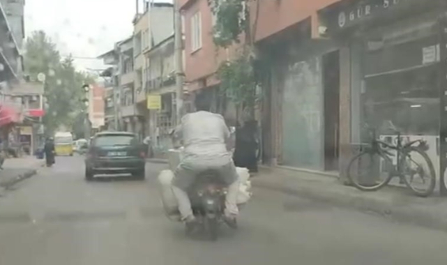 Bursa'da tehlikeli yolculuk kamerada