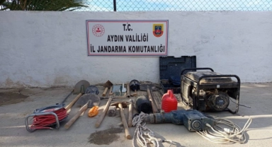 Didim'de kaçak kazı yapan 3 şahıs suçüstü yakalandı