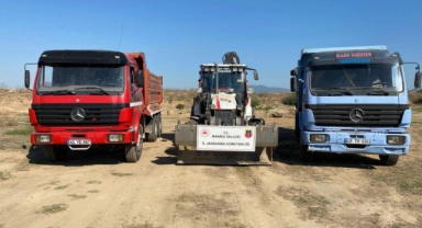 Manisa'da mera arazisinden izinsiz toprak alımına suçüstü