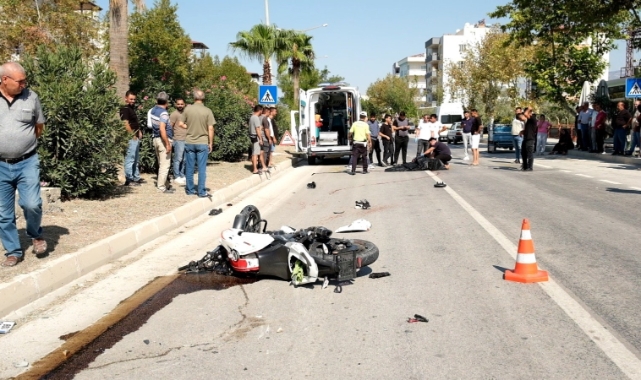 Mersin'de patpat motosikletle çarpıştı