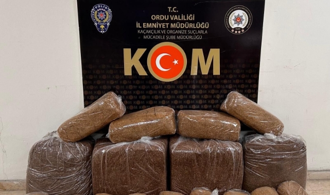 Ordu’da 180 kilogram kaçak tütün ele geçirildi