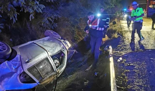 Sinop'ta kontrolden çıkan araç şarampole yuvarlandı: 1 ölü, 4 yaralı