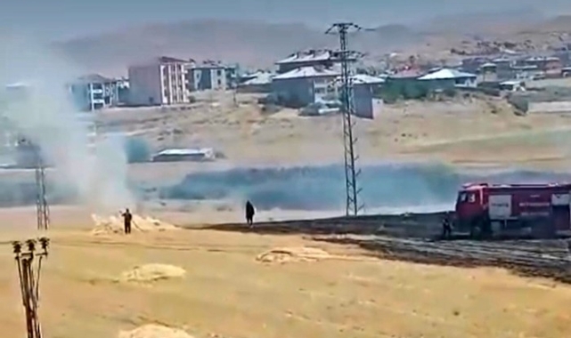 Van'da anız yangını