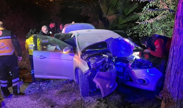 Ağaca çarpan otomobilde hayatını kaybetti 