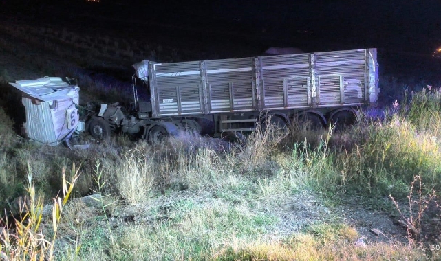 Ağrı’da kontrolünü kaybeden TIR şarampole devrildi