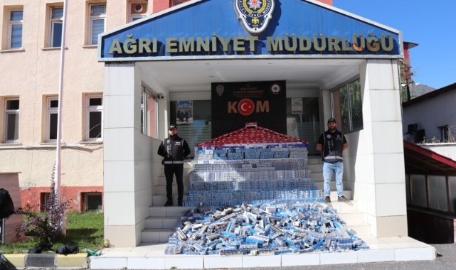 Ağrı’da polis 181 bin 100 karton kaçak sigara yakaladı