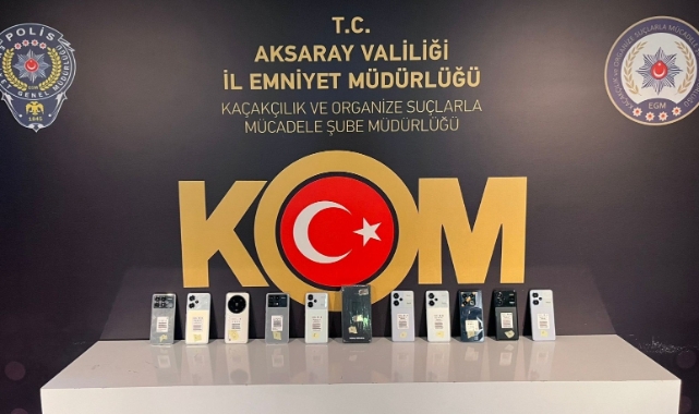 Aksaray’da iş yerinde 11 adet kaçak cep telefonu ele geçirildi   