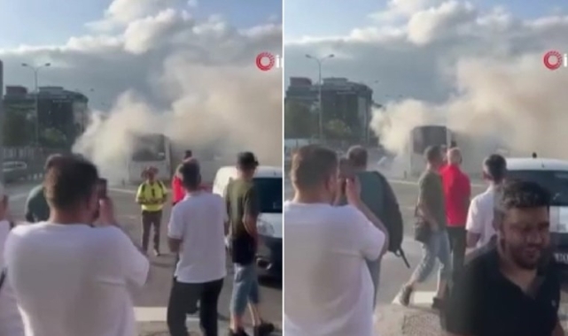Avcılar'da metrobüste yangın çıktı