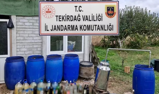 Bağ evinde 558 litre sahte içki ele geçirildi
