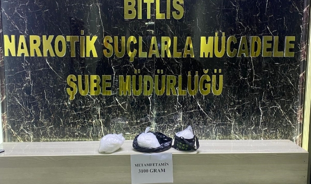 Bitlis’te 3 kilo metamfetamin ele geçirildi