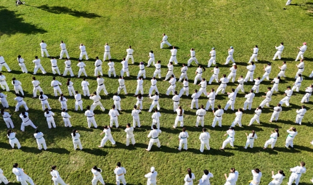 Bursa'da 240 kişilik karate şovu görsel şölen oluşturdu