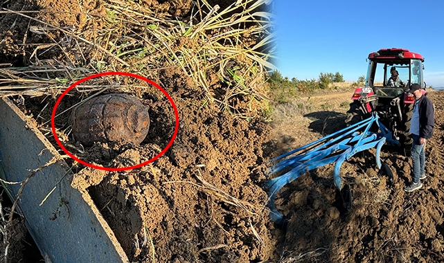 Bursa'da tarlada patlamamış el bombası paniği!