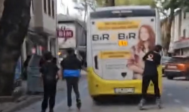 Bursa’da tehlikeli yolculuk kamerada