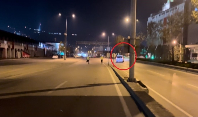Ekipleri görünce ters şeritten kaçtı!