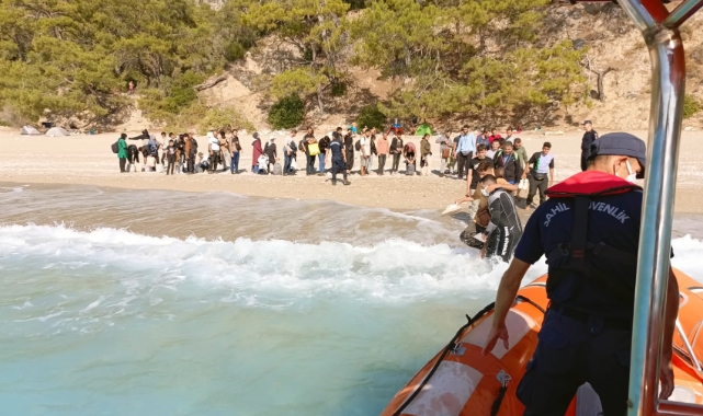 Fethiye'de Cennet Koyu'nda 49 düzensiz göçmen yakalandı
