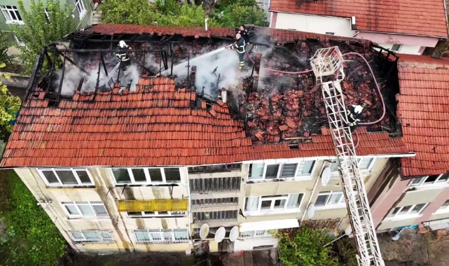 Karabük'te çatı katında korkutan yangın
