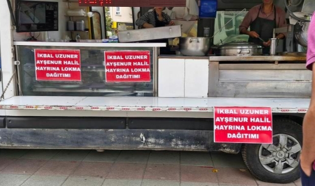 Katledilen genç kızlar için lokma dağıtıldı