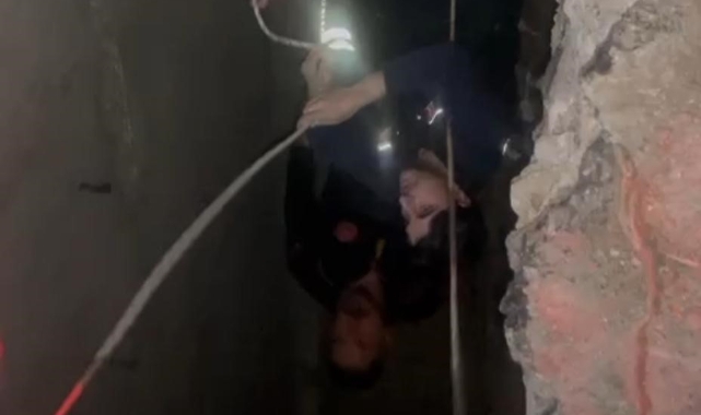 Menfeze düşen adam 1 saat sonra kurtarıldı   
