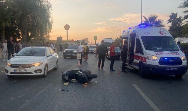 Otomobil motosiklete çarptı: 2 yaralı