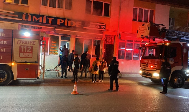Pidecide çıkan yangına itfaiye müdahale etti   