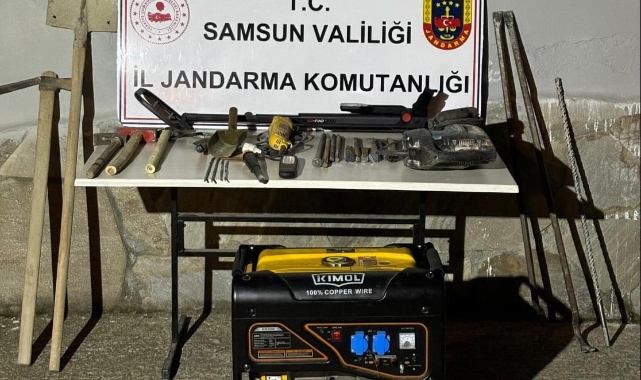 Samsun'da 4 kişi kaçak kazı yaparken yakalandı