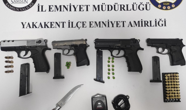 Samsun'da tabanca ve radar cihazı ele geçirildi  