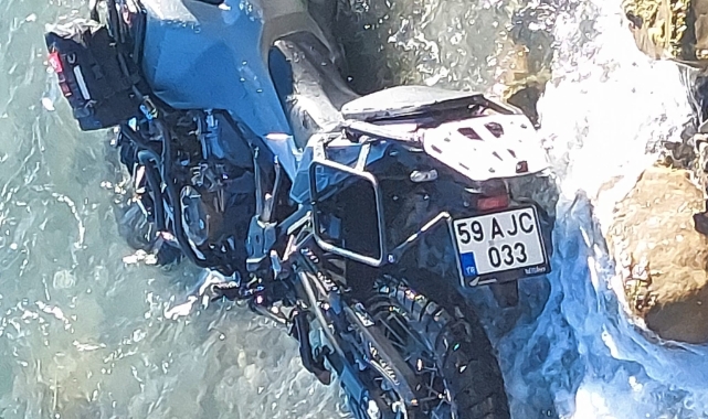 Tekirdağ'da motosikletli denize düştü   