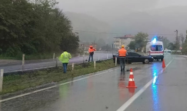 Zonguldak’ta yoğun yağış kazaya neden oldu