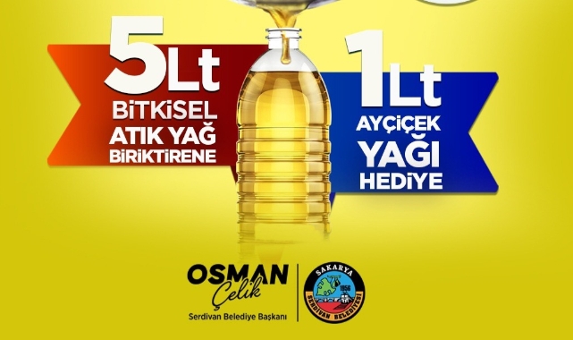 5 litre atık yağ biriktirene 1 litre ayçiçek yağı hediye