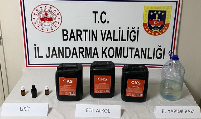 Bartın'da 15 litre etil alkol ele geçirildi  