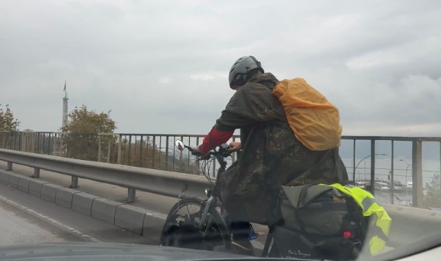 Berlin'den pedal çeviren genç Bursa'da mola verdi   