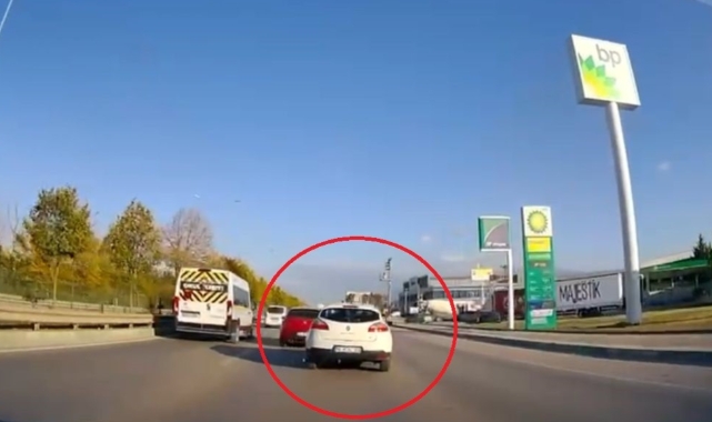 Bursa'da makas atan sürücüye para cezası kesildi