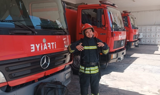 Engelli gencin itfaiye eri olma hayali gerçek oldu