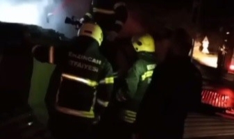 Günebakan'da odunlukta yangın çıktı