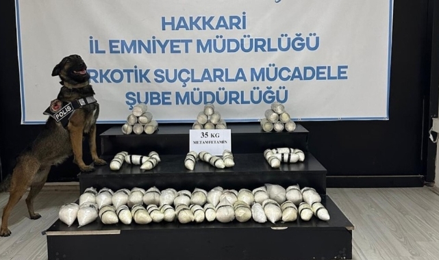 Hakkari'de 35 kilo metamfetamin ele geçirildi