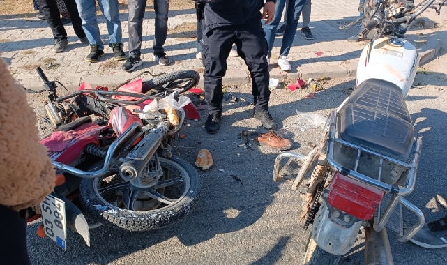 İki motosikletin çarpıştığı kazada sürücüler ağır yaralandı   