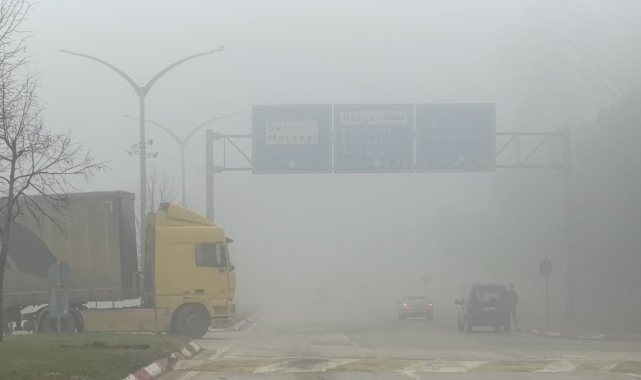 İnegöl'de yoğun sis hayatı olumsuz etkiledi