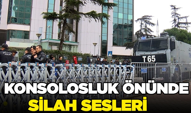 İsrail Konsolosluğu önünde pompalı tüfekli eylem