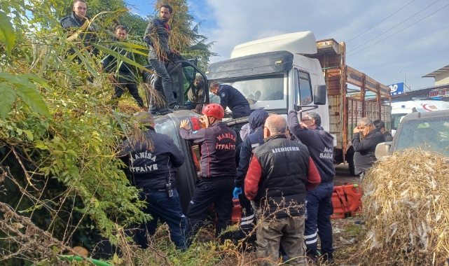 Manisa'da yürekleri ağza getiren kaza