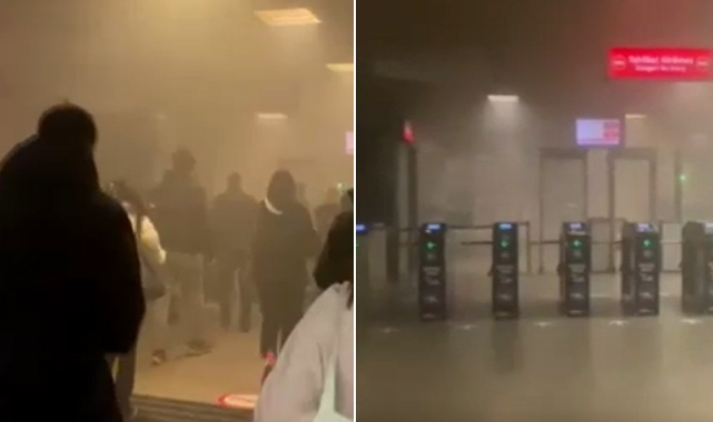 Metroda yangın paniği! Yolcular tahliye edildi