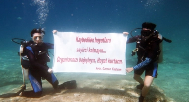 Muğla'da dalgıçlardan deniz altında organ bağışı çağrısı