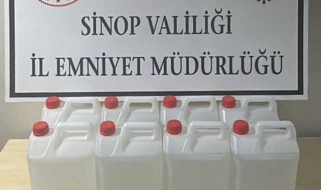 Sinop’ta 40 litre etil alkol ele geçirildi   