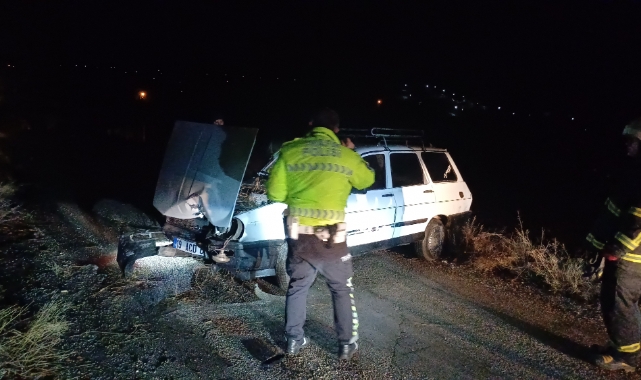  Alkollü sürücü kaza yaptı