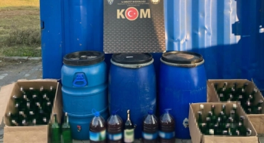 Aydın'da 374 litre sahte içki ele geçirildi