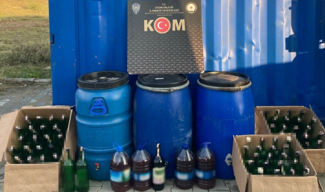 Aydın'da 374 litre sahte içki ele geçirildi