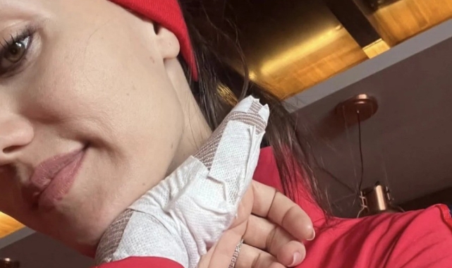 Fahriye Evcen kayak yaparken kaza geçirdi