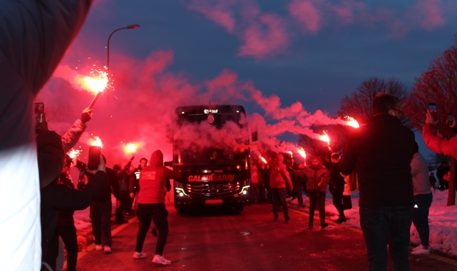 Galatasaray'a, Sivas'ta coşkulu karşılama